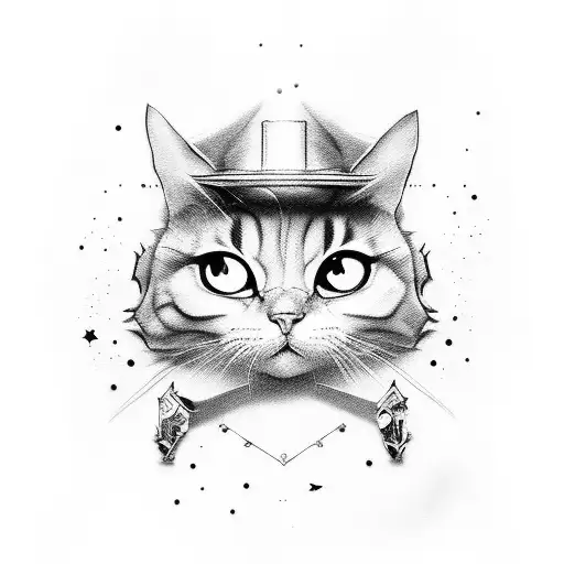 alice wonderland in the space tattoo design idea