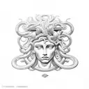 medusa goddess versace logo  tattoo design idea