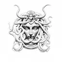 medusa goddess versace logo  tattoo design idea