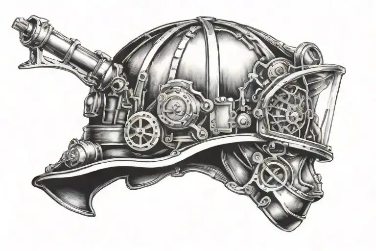 firefighter helmet tattoo design idea