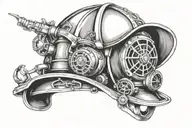 firefighter helmet tattoo design idea