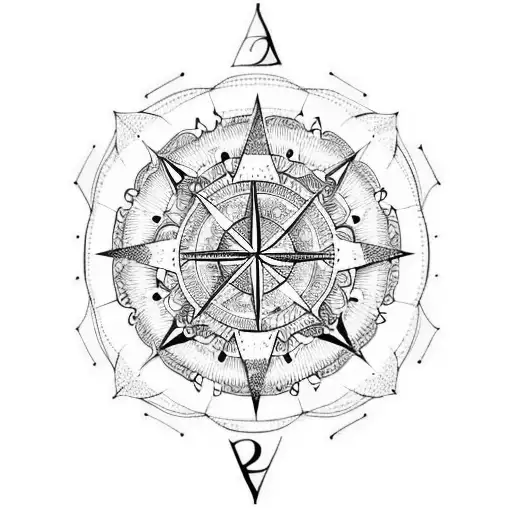 Compass Star Circle Vector Mandala Coloring Book Stock Vector -  Illustration of doodle, abstract: 203437606