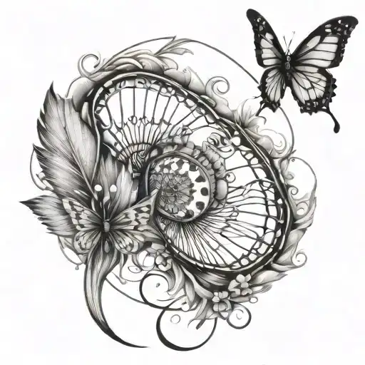 Butterfly, fingerprint, moon,dreamcather,feather,memories  tattoo design idea