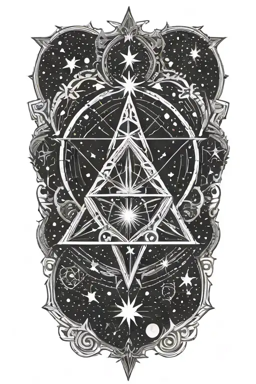 universe stars galaxy witchy  tattoo design idea