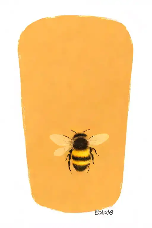 big bumblebee bubmle yellow round fluff soft round friendly ultra round big tattoo design idea