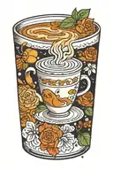 coffee mug glas happy latte machiato gradient  tattoo design idea