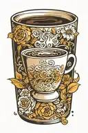 coffee mug glas happy latte machiato gradient  tattoo design idea