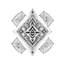 arrowhead with a valknut tattoo design idea