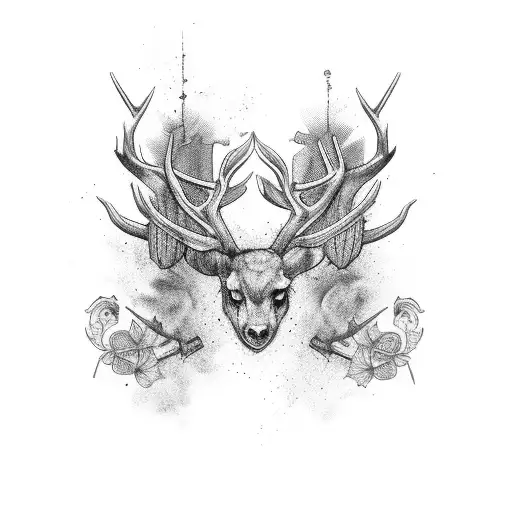 country hunting sleeve tattoo design idea