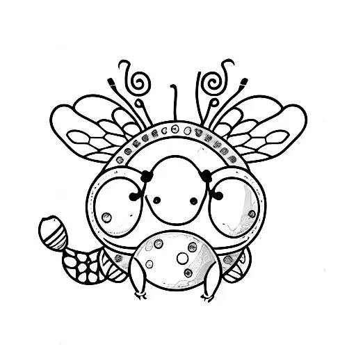 cute bee tattoo design idea
