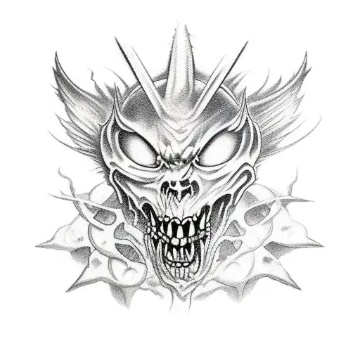 battle between Demons and Angels tattoo design idea