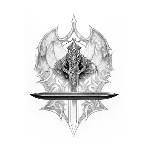 Sketch Sword Tattoo Idea - BlackInk AI