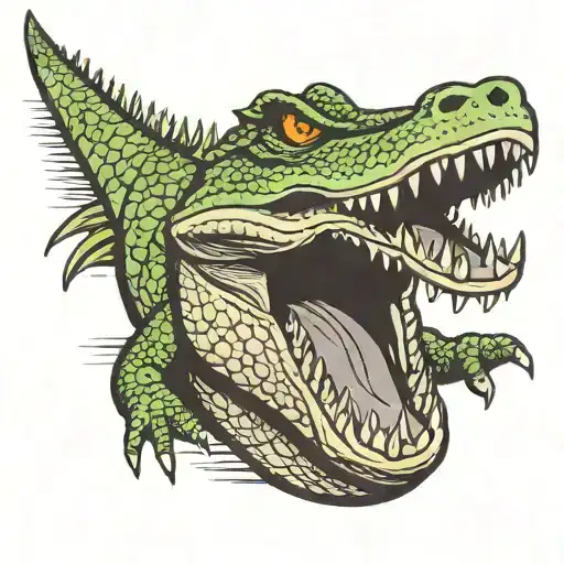crocodile, ak-47 tattoo design idea
