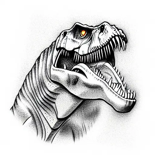 Furious T-REX tattoo design idea