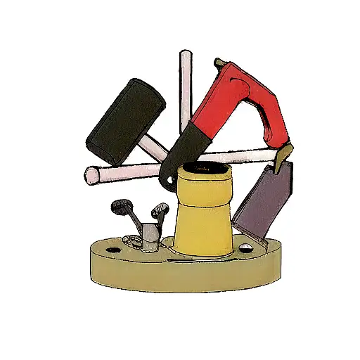 Mechanic tools forming a piston tattoo design idea