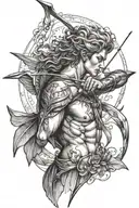 Eros with his bow and arrow tattoo design idea