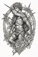 Eros with his bow and arrow tattoo design idea