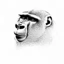 baboon on tree tattoo design idea