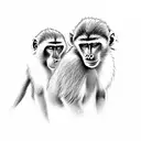 baboon on tree tattoo design idea