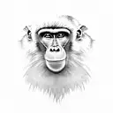 baboon on tree tattoo design idea