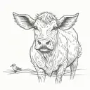 A minimalist sketch of a farm animal with a modern twist tattoo design idea