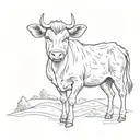 A minimalist sketch of a farm animal with a modern twist tattoo design idea