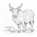 A minimalist sketch of a farm animal with a modern twist tattoo design idea