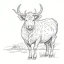 A minimalist sketch of a farm animal with a modern twist tattoo design idea