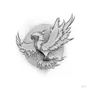 Phoenix in the shape of a semicolon tattoo design idea