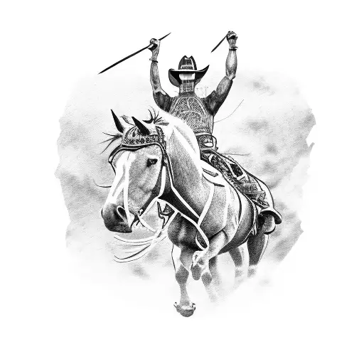 bucking bronco tattoo design idea