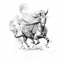bucking bronco tattoo design idea