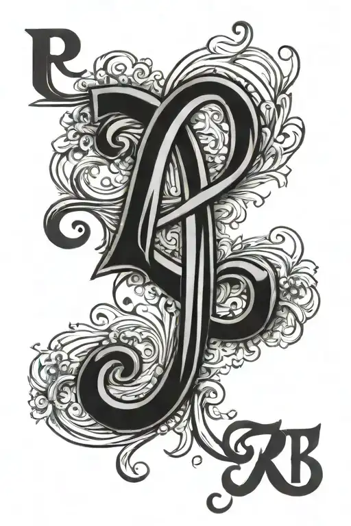 French cross initial Rr tattoo design idea