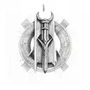 thors hammer tattoo design idea
