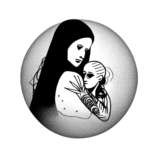 mother simble in the round tattoo design idea