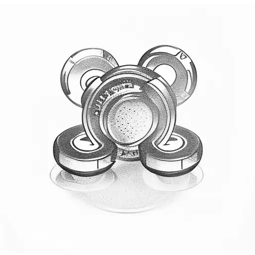 dumbbells in a cercle  tattoo design idea