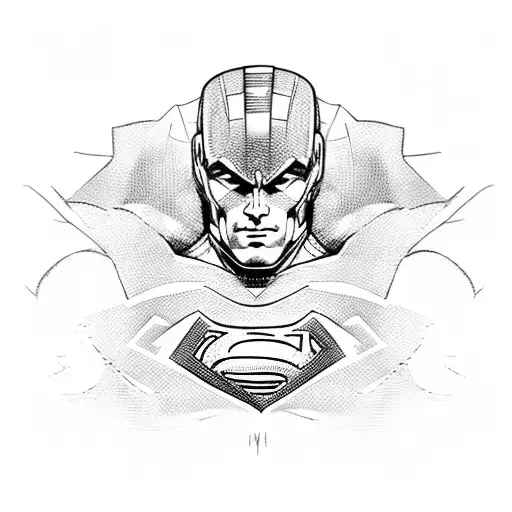 superman suit pattern with egyptian anubis tattoo design idea