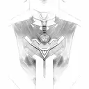 superman suit pattern with egyptian anubis sleeve tattoo design idea