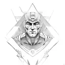 Superman Man of Steel suit pattern with Anubis underneath sleeve tattoo design idea