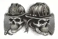 Firefighter skull tattoo design idea