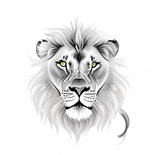 A realistic portrait of Aslan, the great lion, surrounded by vibrant flowers and butterflies tattoo design idea