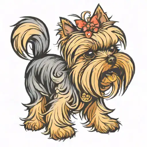 Yorkshire terrier standing proud tattoo design idea