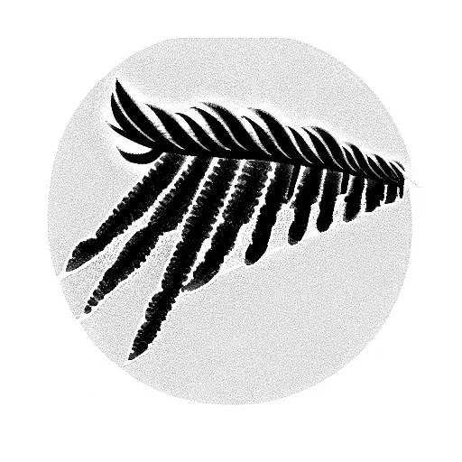 sword overlapped with flowers and a fern tattoo design idea