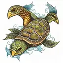 turtle & dove tattoo design idea