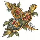 turtle & dove tattoo design idea