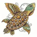 turtle & dove tattoo design idea