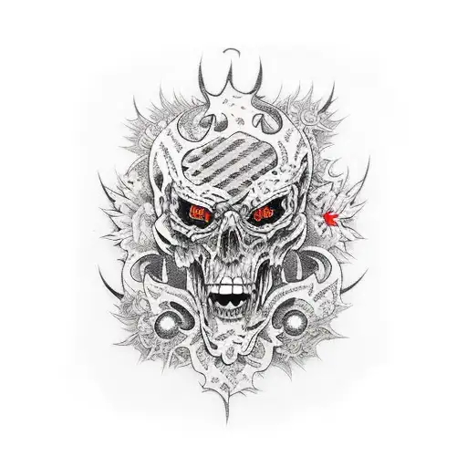 gothic, terror, punk tattoo design idea