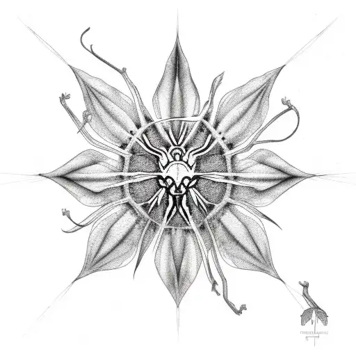 spider plant tattoo design idea