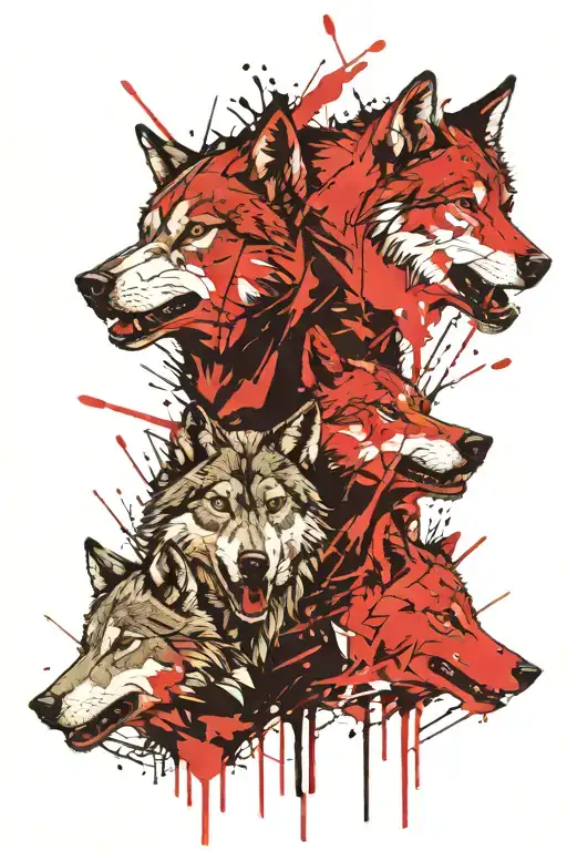 odins wolves representing family tattoo design idea