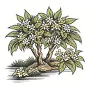 Orange Blossom Cypress tree Palmetto tattoo design idea