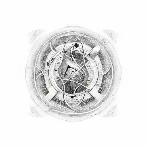 An intricate design of a swimmer diving into a pool of stars, representing your dream of exploring the universe and your tattoo design idea